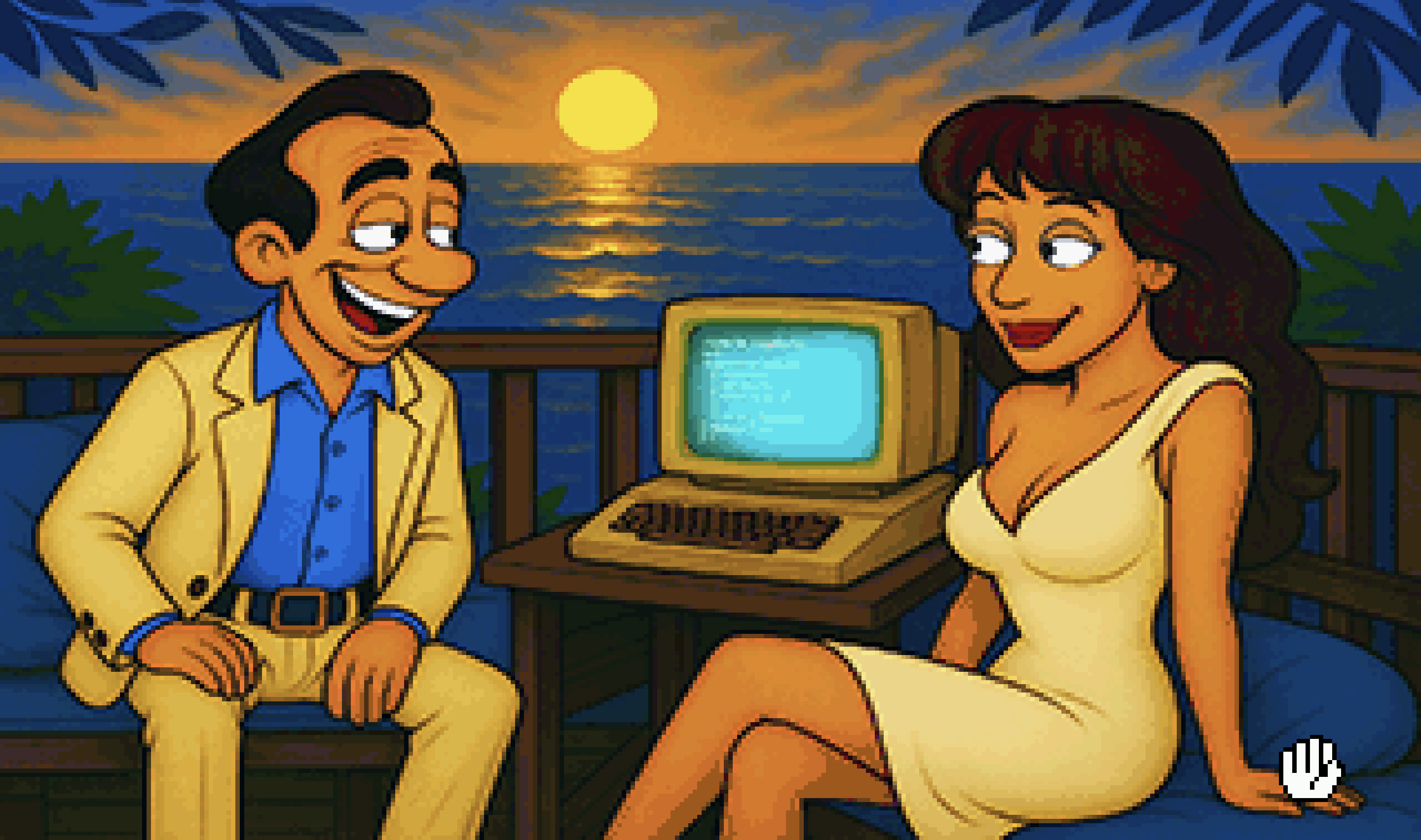 Larry and Patti in their beachfront villa